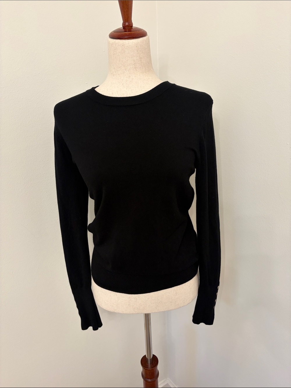Zara Black Long Sleeve Crewneck Sweater